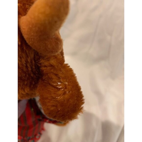 Vintage Christmas Reindeer Plush 12 Inch Stuffed Animal Toy Brown - Picture 9 of 9
